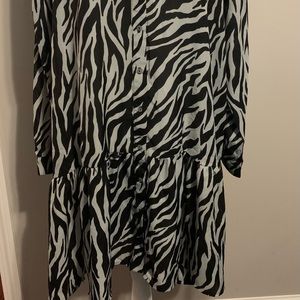 Zebra print tier hem dress